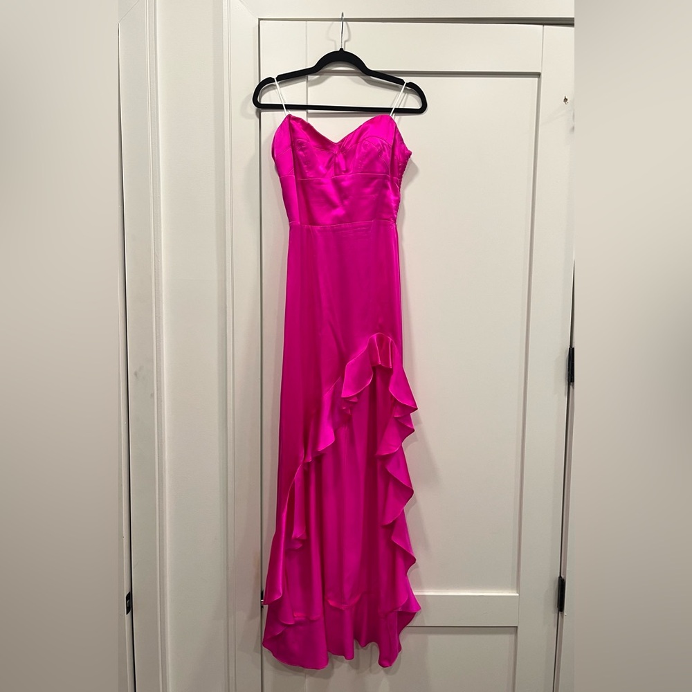 Amanda Uprichard - Amalia Silk Hi-Lo Ruffle Gown - Medium -